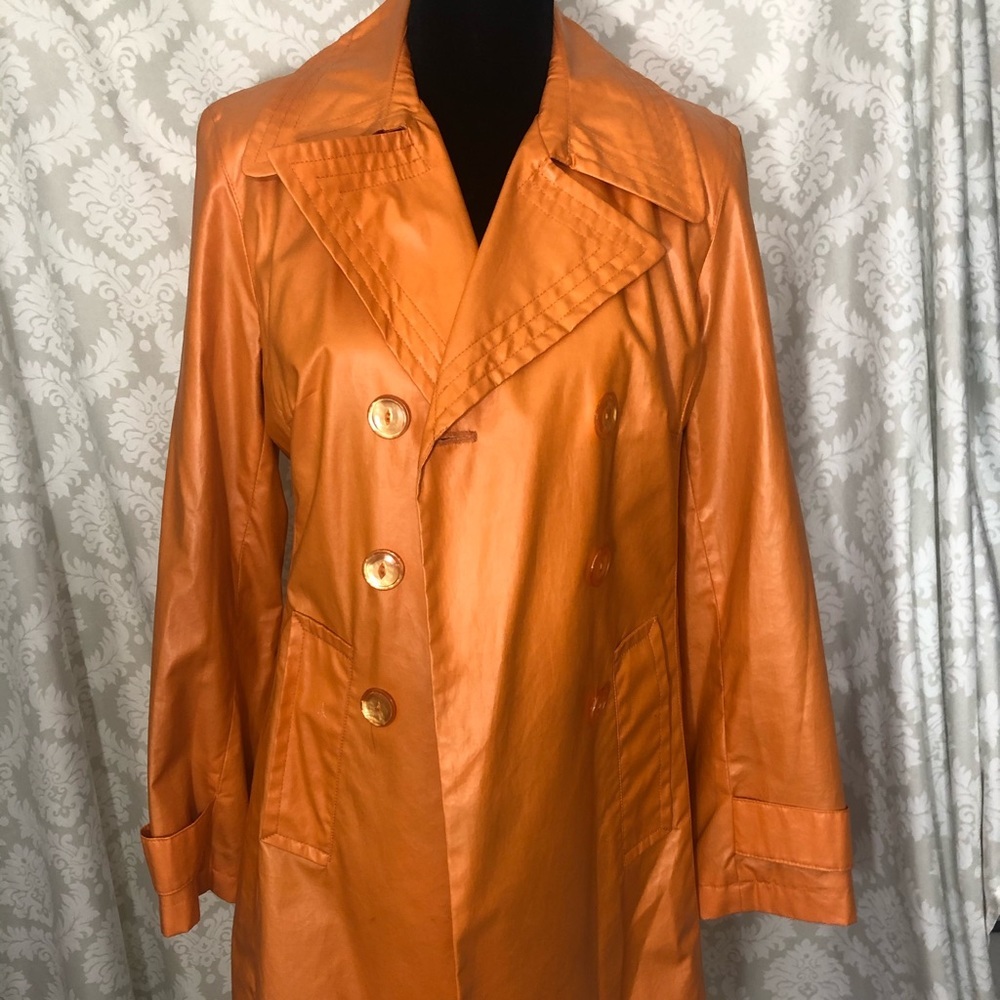 bill blass Orange Trench Coat - Picture 1 of 16